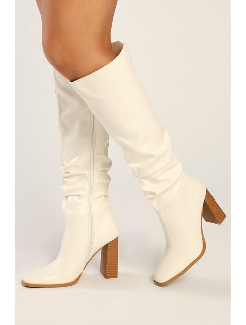 Lulus Glampy Bone Square Toe Knee High Boots