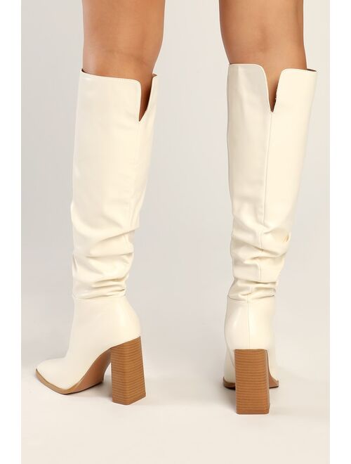 Lulus Glampy Bone Square Toe Knee High Boots