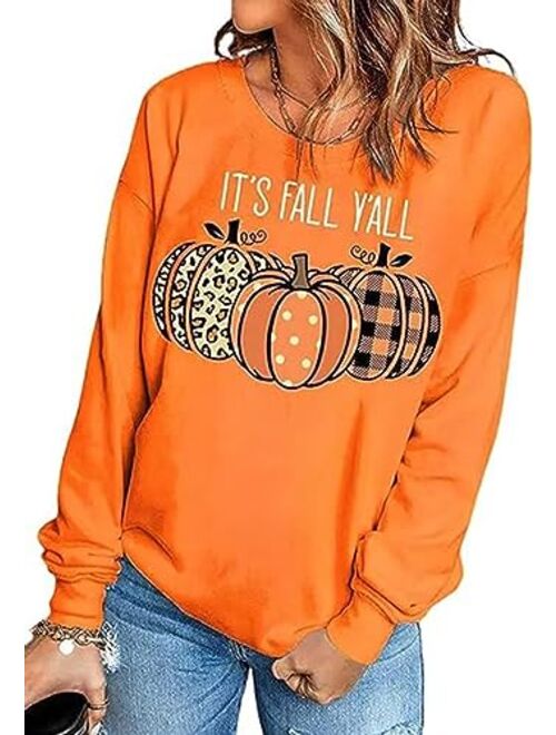 Thankful Greatful Blessed Pumpkin Thanksgiving Shirt for Women Plaid Leopard Pumpkin Tops Raglan Baseball Tshirt