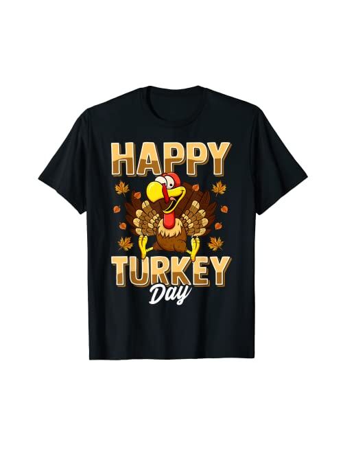 Happy Turkey Day Shirt & Tees Co Happy Turkey Day Shirt Thanksgiving Day T-Shirt Holiday Gift T-Shirt