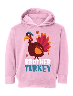 Thanksgiving Toddler Hoodie Brother Turkey Fleece Hooded Sweatshirt