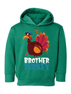 Thanksgiving Toddler Hoodie Brother Turkey Fleece Hooded Sweatshirt