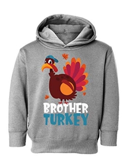 Thanksgiving Toddler Hoodie Brother Turkey Fleece Hooded Sweatshirt