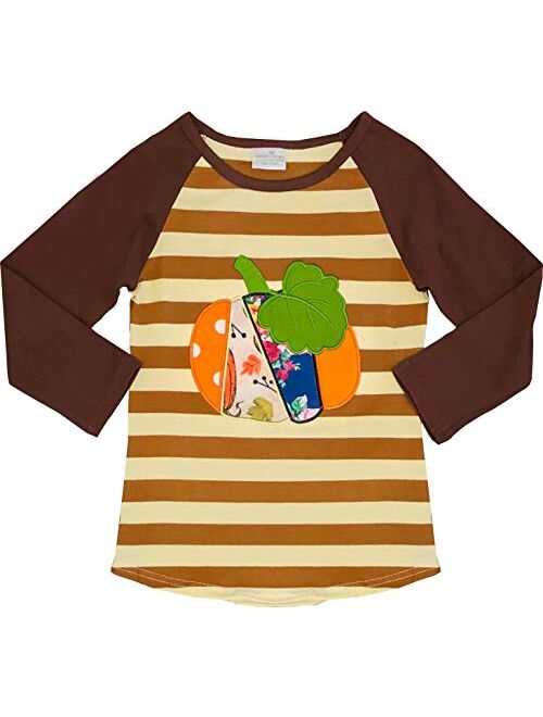 Angeline Boutique Baby Toddler Little Boys Girls Unisex Halloween Thanksgiving Raglan T-Shirt Fashion Tee Top