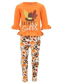 Unique Baby Girls 2 Piece Gather And Gobble Thanksgiving Outfit