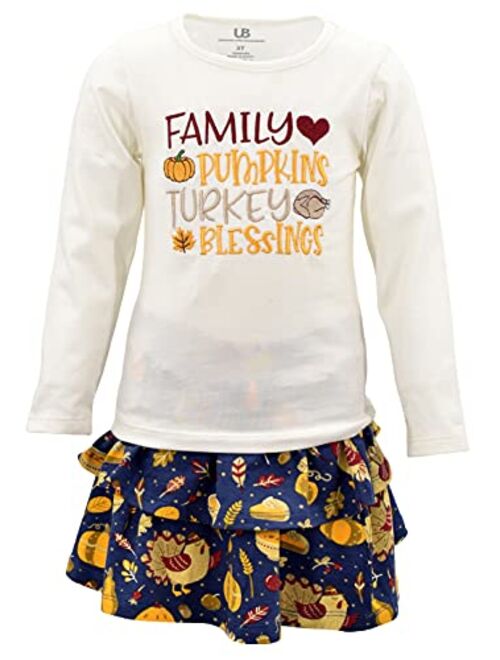 Unique Baby Girls 2 Piece Thanksgiving Turkey Skirt Bodysuit Set