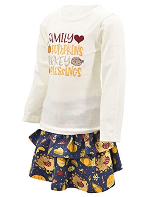 Unique Baby Girls 2 Piece Thanksgiving Turkey Skirt Bodysuit Set