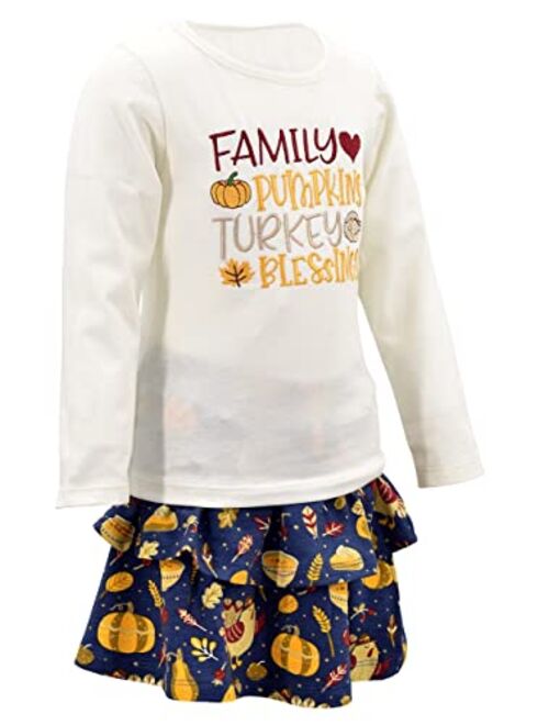 Unique Baby Girls 2 Piece Thanksgiving Turkey Skirt Bodysuit Set