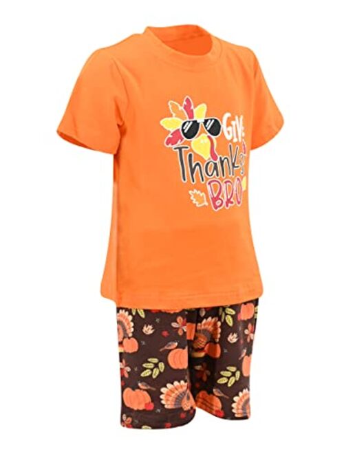 Unique Baby Boys 2 Piece Give Thanks Bro Thanksgiving Clothes Outfit Set