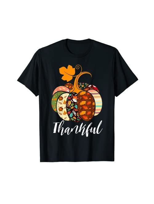 Born Fall Plaid Pumpkin Thankful Pumpkin Thanksgiving Be Blessed T-Shirt