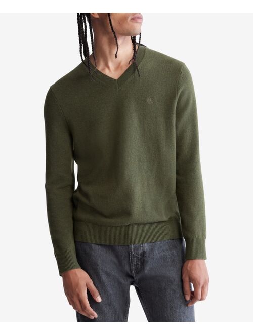 Calvin Klein Men's Regular-Fit Merino Wool V-Neck Sweater