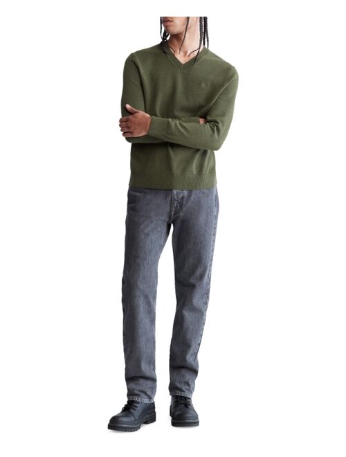 Calvin Klein Men's Regular-Fit Merino Wool V-Neck Sweater