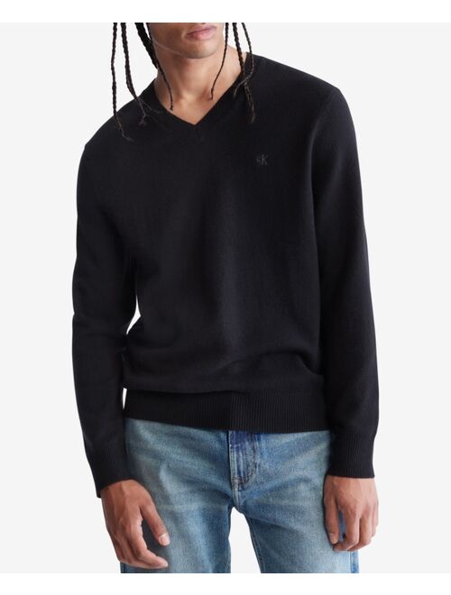 Calvin Klein Men's Regular-Fit Merino Wool V-Neck Sweater