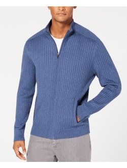 Men's Ribbed Full-Zip Sweater, Classic Fit, Created for Macy's