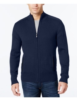 Men's Ribbed Full-Zip Sweater, Classic Fit, Created for Macy's