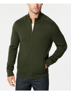 Men's Ribbed Full-Zip Sweater, Classic Fit, Created for Macy's