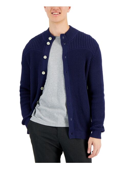 Club Room Men's Chunky Waffle Cardigan, Created for Macy's