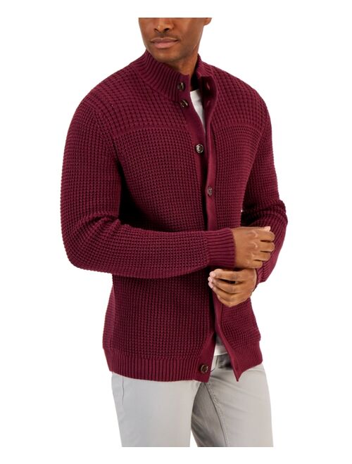 Club Room Men's Chunky Waffle Cardigan, Created for Macy's