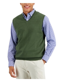 Men's Solid V-Neck Sweater Vest, Created for Macy's