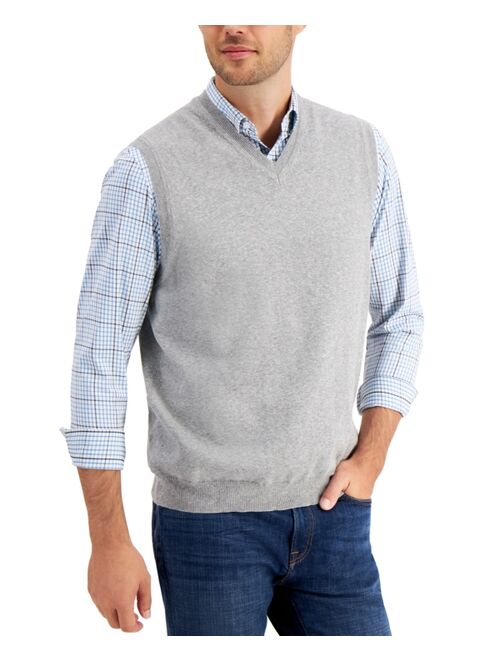 Club Room Men's Solid V-Neck Sweater Vest, Created for Macy's