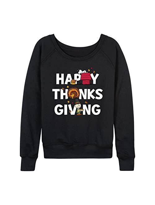 Peanuts - Happy Icons - Women's Lightweight French Terry Pullover