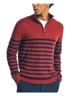 Men's Navtech Striped Quarter-Zip Sweater