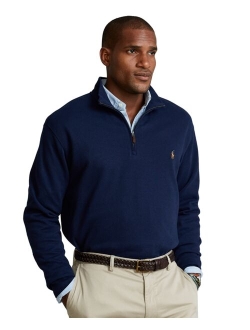 Men's Big & Tall Estate-Rib Quarter-Zip Pullover