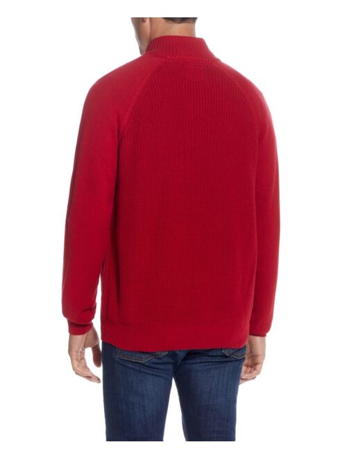 Weatherproof Vintage Men's Textured Button Mock Neck Sweater