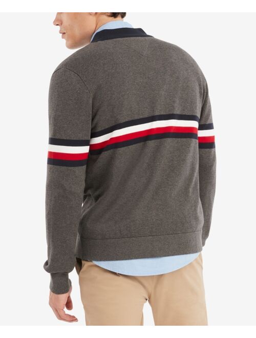 Tommy Hilfiger Men's Bill Signature Stripe Colorblocked Cardigan