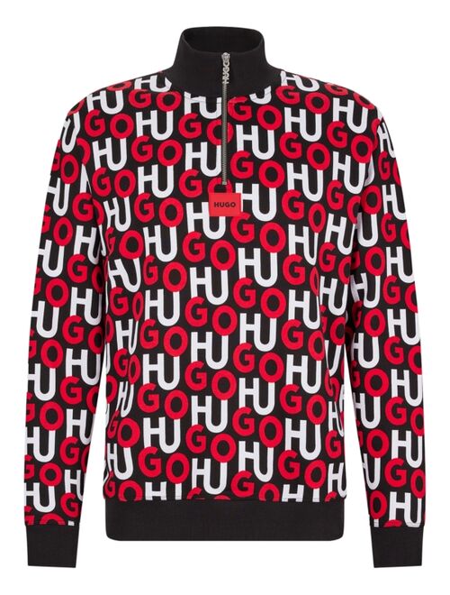 HUGO Hugo Boss Men's Dono Relaxed-Fit Logo-Print 1/4-Zip Sweatshirt