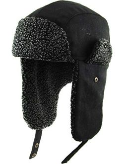 Kbethos Wool Blend Aviator Trapper hat Trooper Ear Flaps Ushanka Eskimo Bomber Russian Warm Winter Cold