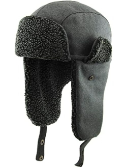 Kbethos Wool Blend Aviator Trapper hat Trooper Ear Flaps Ushanka Eskimo Bomber Russian Warm Winter Cold