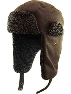 Kbethos Wool Blend Aviator Trapper hat Trooper Ear Flaps Ushanka Eskimo Bomber Russian Warm Winter Cold