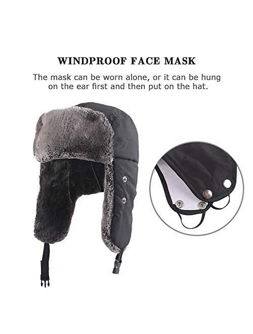 Zsedrut Winter Boy Trapper Trooper Hat Outdoor Warm Girls Ski Cap Windproof Mask Ear Flaps Hats for Kids