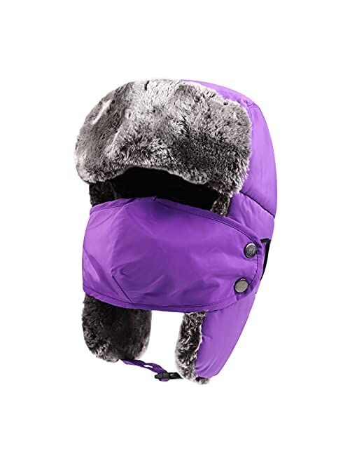 Zsedrut Winter Boy Trapper Trooper Hat Outdoor Warm Girls Ski Cap Windproof Mask Ear Flaps Hats for Kids