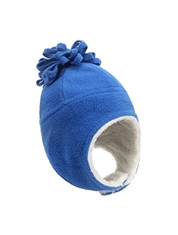 Generic Warm Solid Winter Color and Gloves Piece Two Fleece Hat Children's Hats Trooper Hats