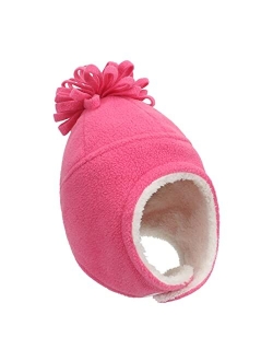 Generic Warm Solid Winter Color and Gloves Piece Two Fleece Hat Children's Hats Trooper Hats