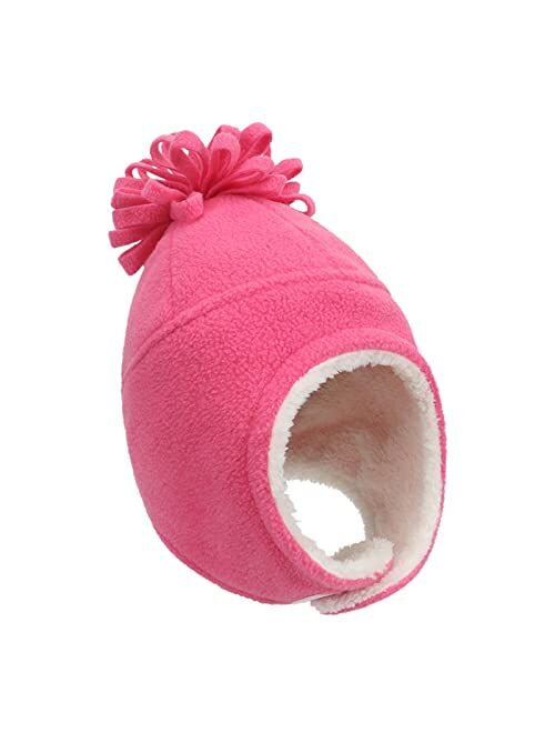 Generic Warm Solid Winter Color and Gloves Piece Two Fleece Hat Children's Hats Trooper Hats