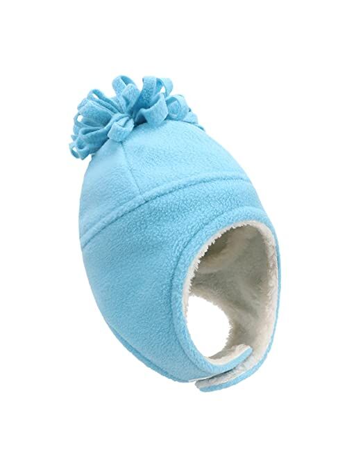 Generic Warm Solid Winter Color and Gloves Piece Two Fleece Hat Children's Hats Trooper Hats