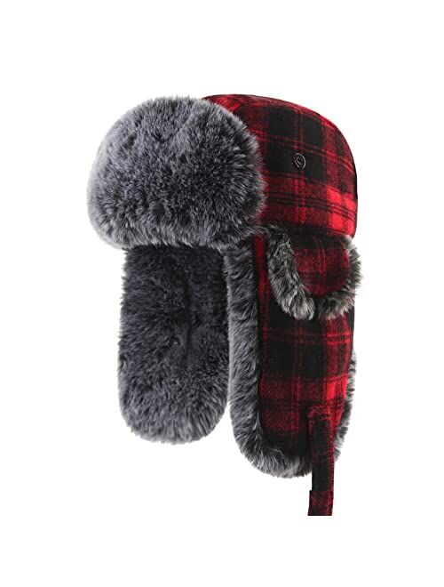 FUOITA Baby Toddler Trapper Hat Kids Dinosaur Adjustable Ushanka Waterproof Winter Aviator Hat for Boys 1T-8T