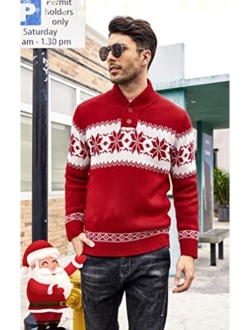Men's Ugly Christmas Sweater Halloween Knitted Sweaters Casual Snowflake Pullover Knitwear
