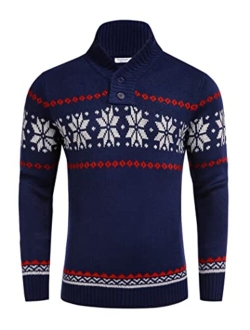 Men's Ugly Christmas Sweater Halloween Knitted Sweaters Casual Snowflake Pullover Knitwear