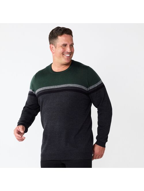 Big & Tall Apt. 9 Colorblock Crewneck Sweater