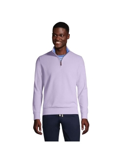 Big & Tall Lands' End Bedford Classic-Fit Rib Heather Quarter-Zip Sweater