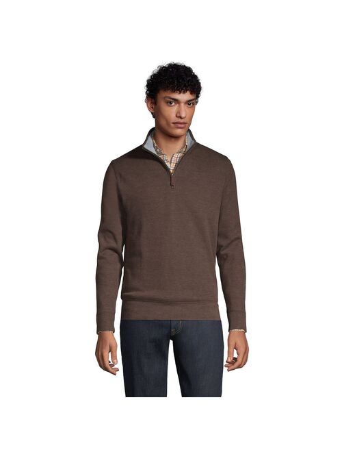 Big & Tall Lands' End Bedford Classic-Fit Rib Heather Quarter-Zip Sweater