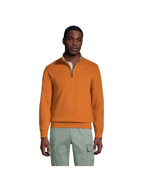 Big & Tall Lands' End Bedford Classic-Fit Rib Heather Quarter-Zip Sweater