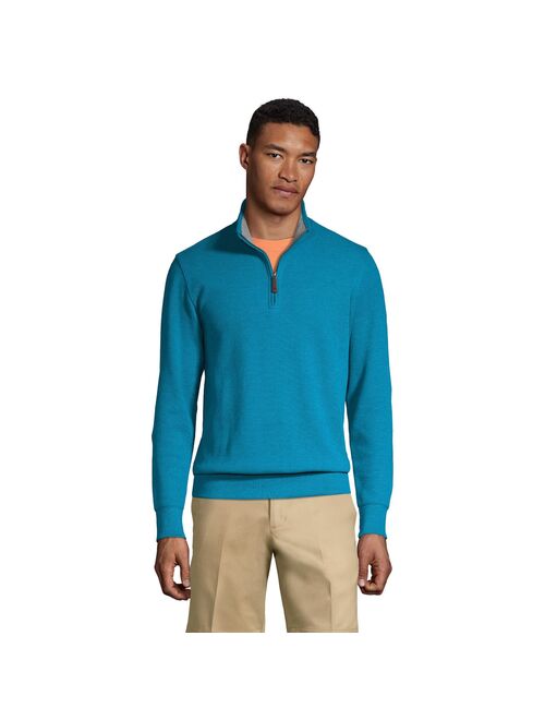 Big & Tall Lands' End Bedford Classic-Fit Rib Heather Quarter-Zip Sweater