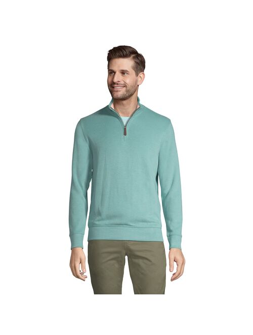 Big & Tall Lands' End Bedford Classic-Fit Rib Heather Quarter-Zip Sweater