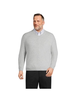 Big & Tall Lands' Fine Gauge Cashmere V-neck Sweater