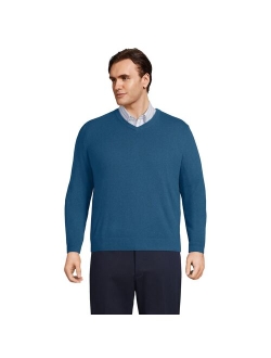 Big & Tall Lands' Fine Gauge Cashmere V-neck Sweater